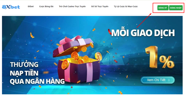 Đăng nhập vào tài khoản 8Xbet trên ứng dụng di động.